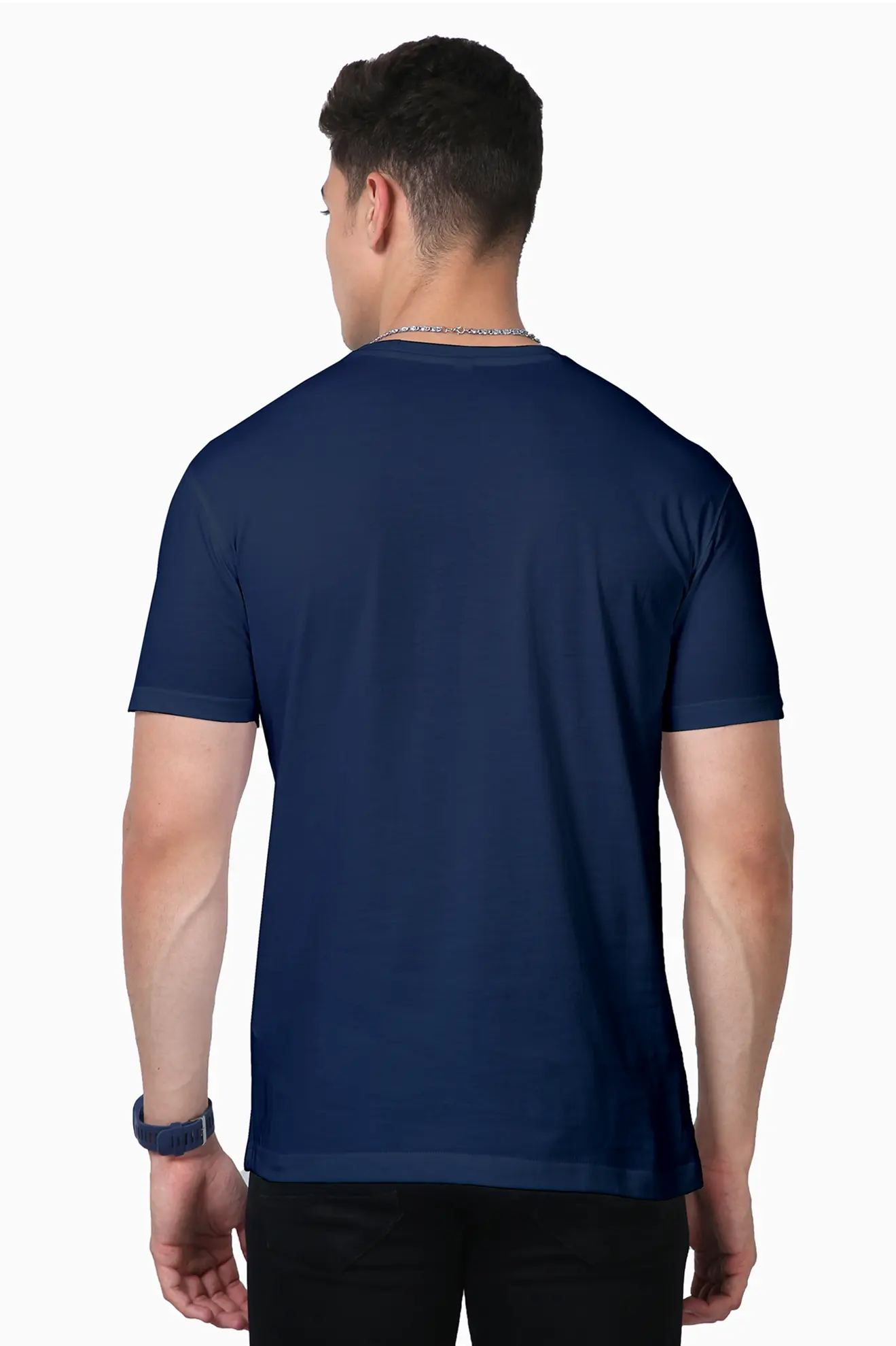 Unisex Supima T-shirt Navy Blue - Image 7