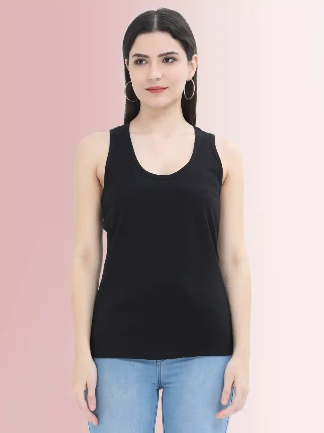 Black Workout Cotton Tank Top - Image 2