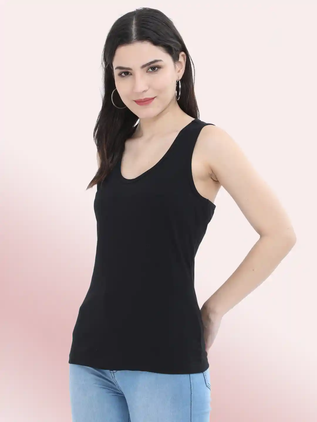 Black Workout Cotton Tank Top
