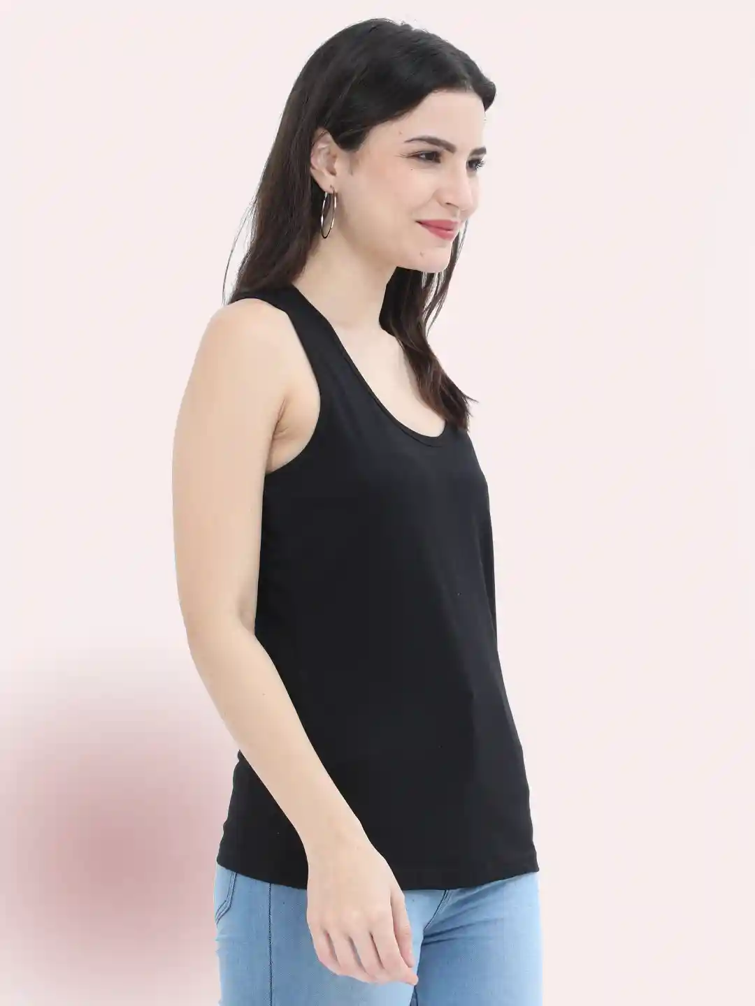 Black Workout Cotton Tank Top - Image 4