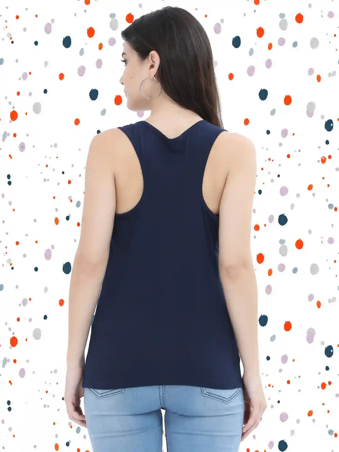 Gym Yoga Tank Top Navy Blue - Image 3