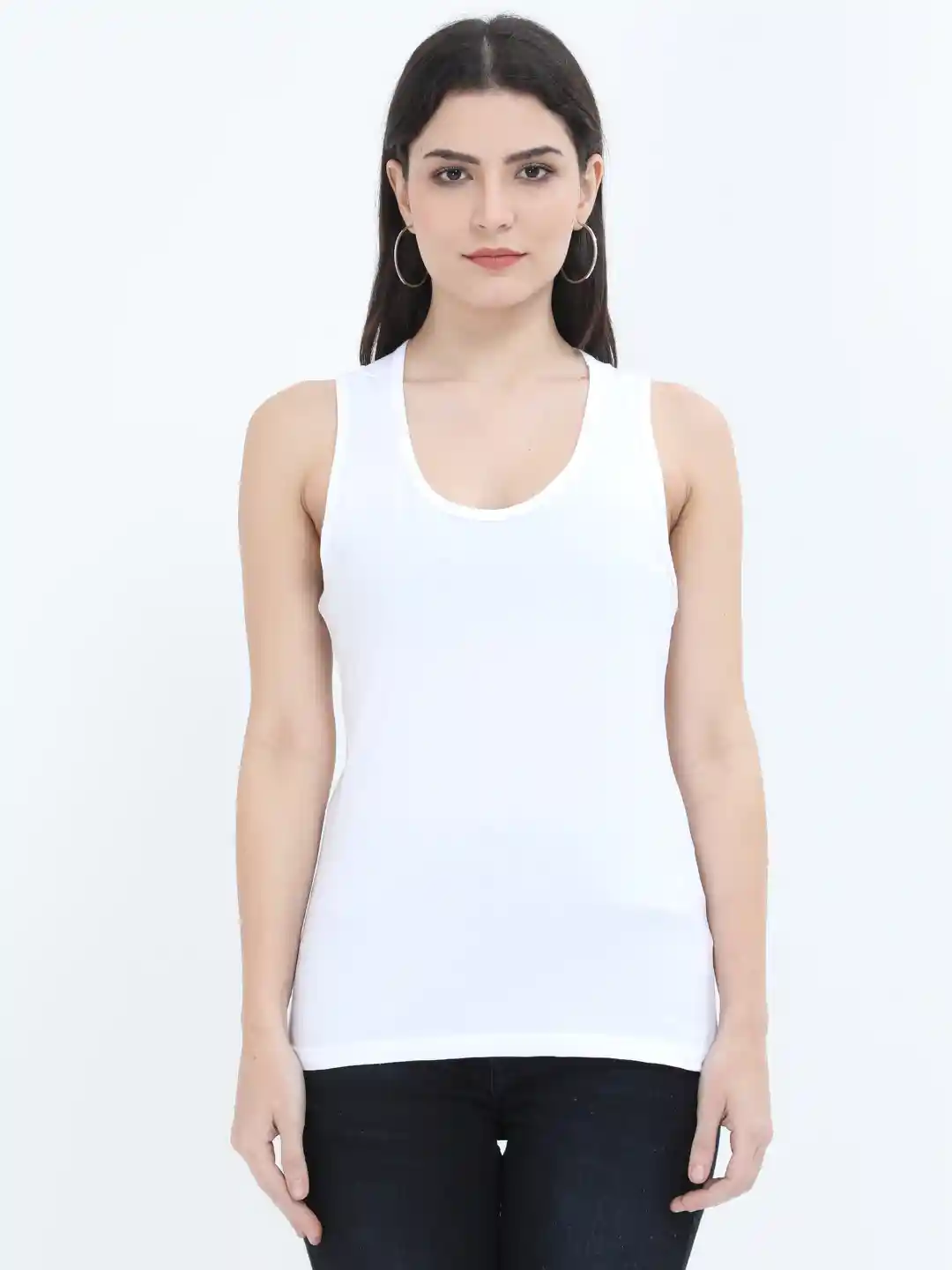 Women Cotton Tank Top White - M