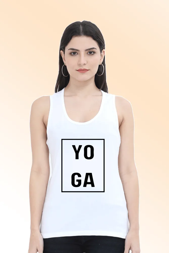 Yoga Women White Tank Top