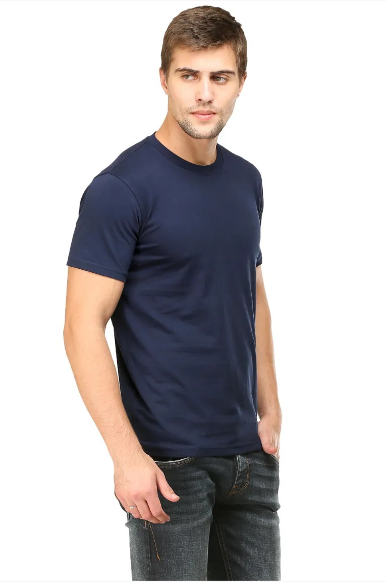 stylish men navy blue t-shirt