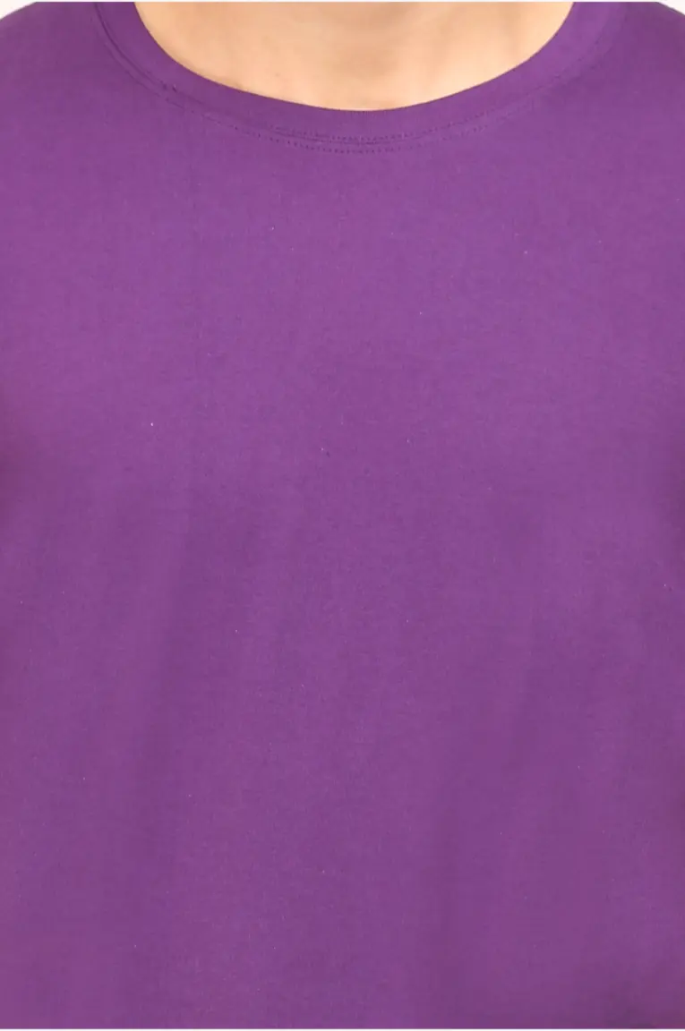 fabric of men purple t-shirt combed cotton