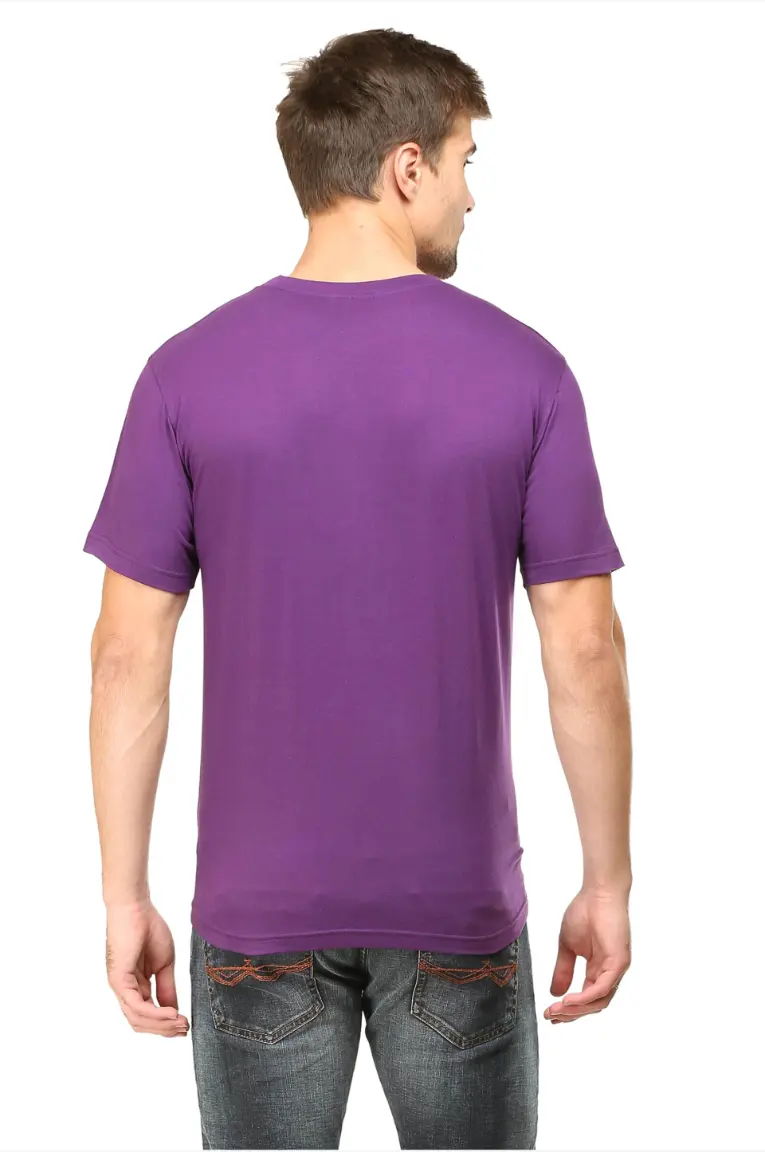 back view of purple t-shirt
