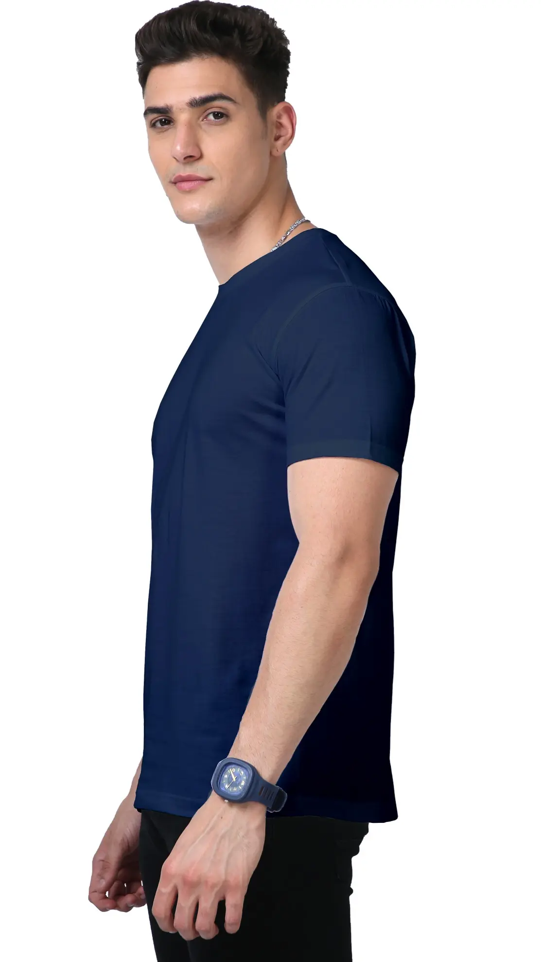 Unisex Supima T-shirt Navy Blue - Image 2