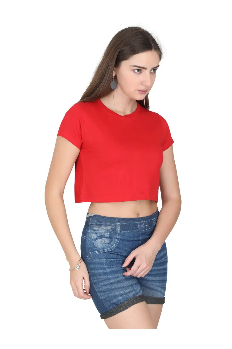 Women Crop Top Red