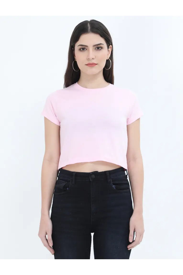 Women Crop Top Light Baby Pink