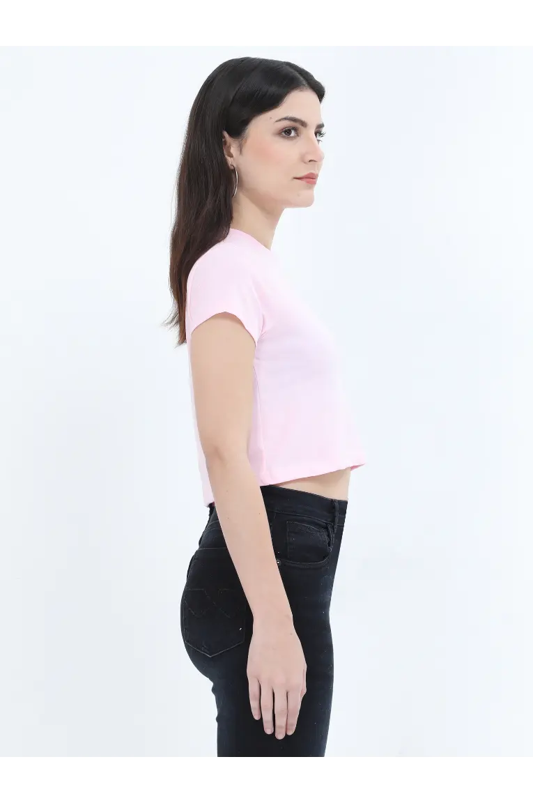Women Crop Top Light Baby Pink - Image 3