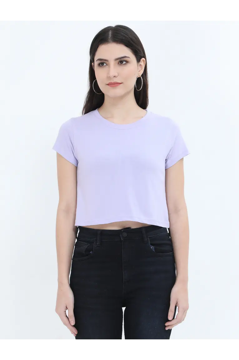 Women Crop Top Lavender / Lilac