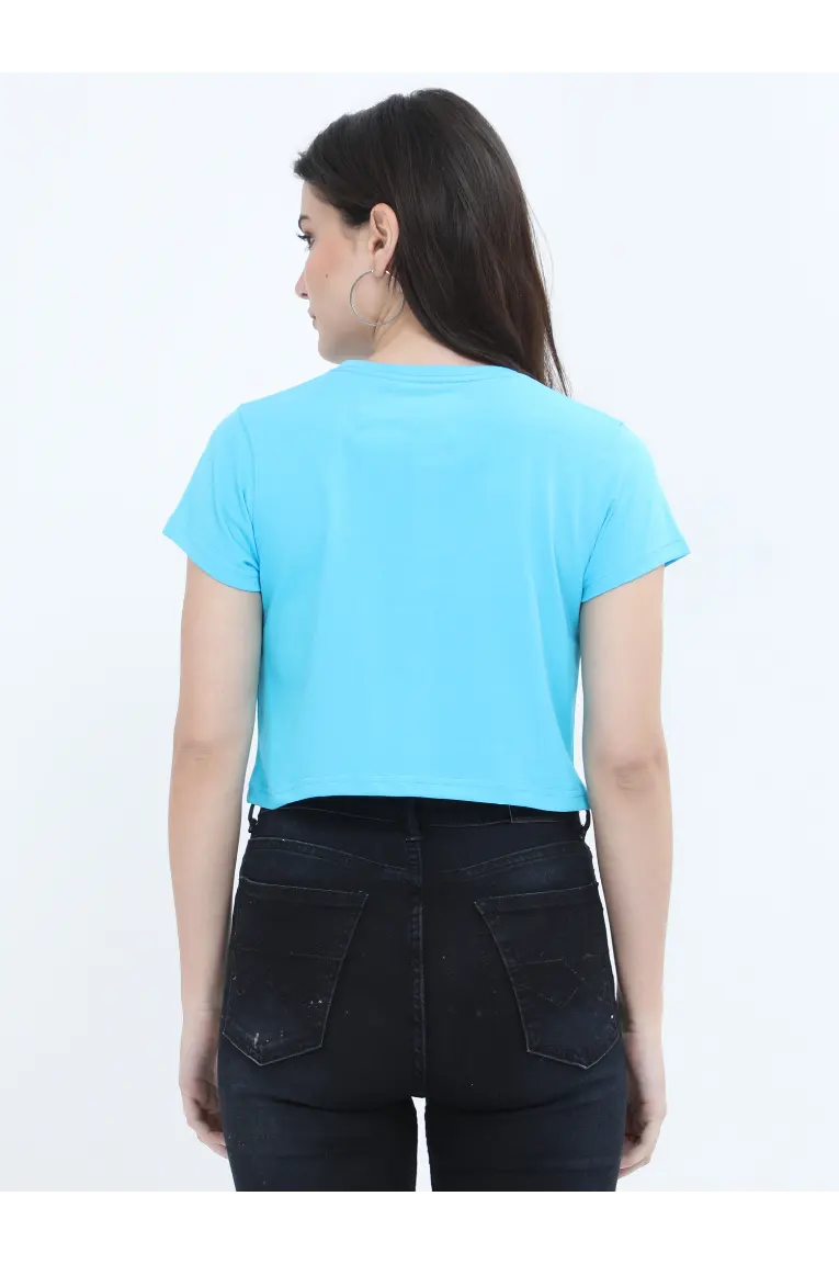 Women Crop Top Sky Blue - Image 4