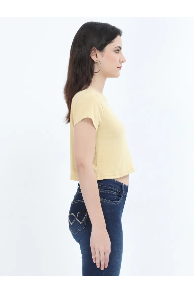 Women Crop Top Beige - Image 3