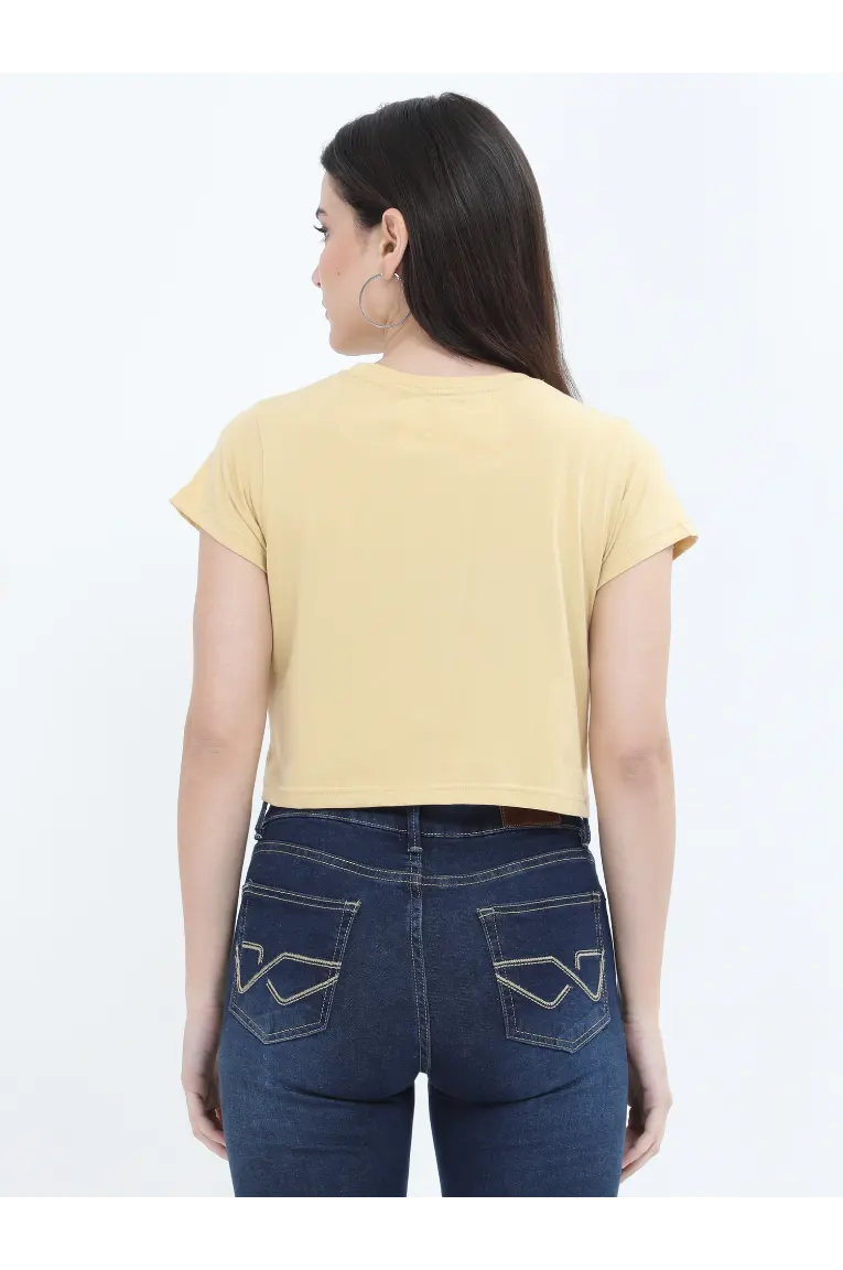 Women Crop Top Beige - Image 4