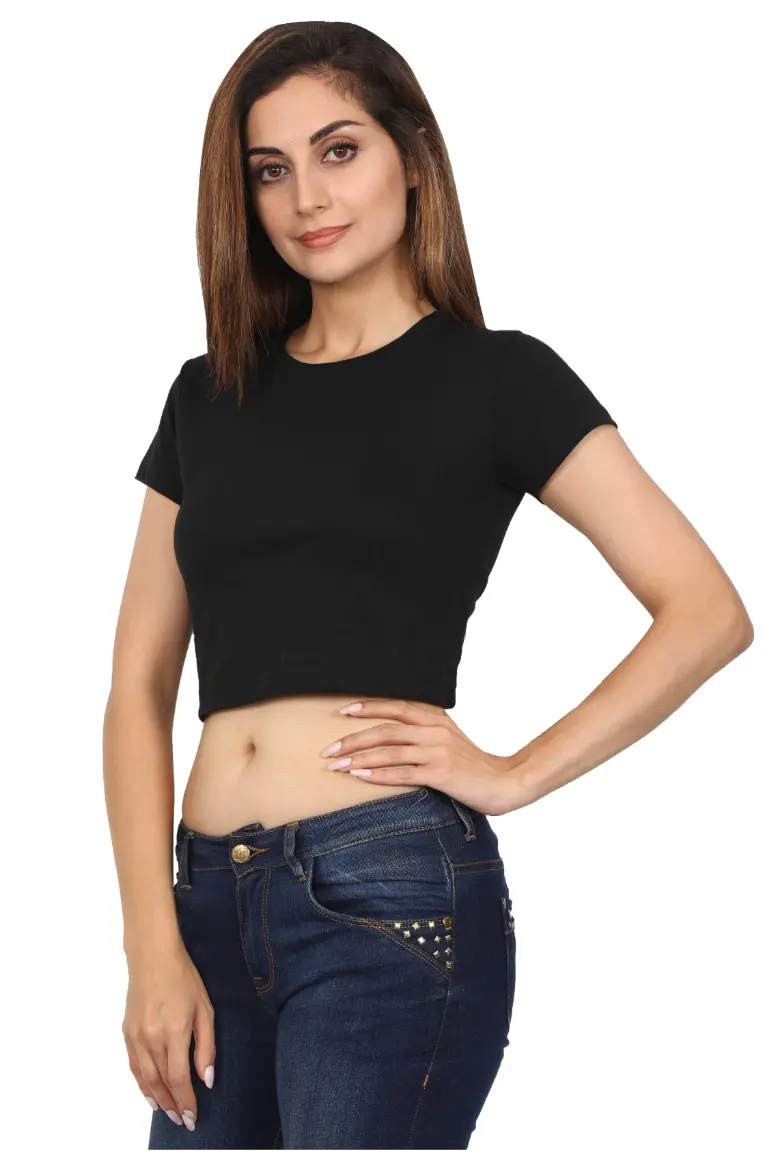 Women Crop Top Black - Image 2