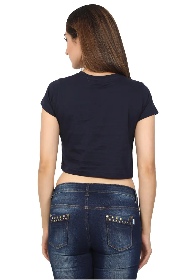 Women Crop Top Navy Blue - Image 4