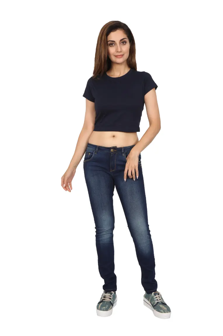 Women Crop Top Navy Blue - Image 6