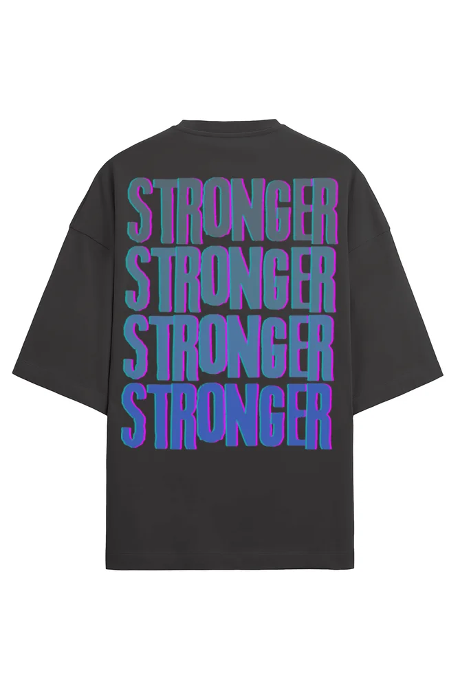 Stronger Printed Unisex Oversized Drop Shoulder Terry T-shirt
