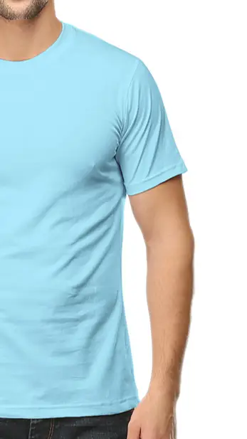 Men Super Combed Cotton T-shirt Baby Blue - Image 2