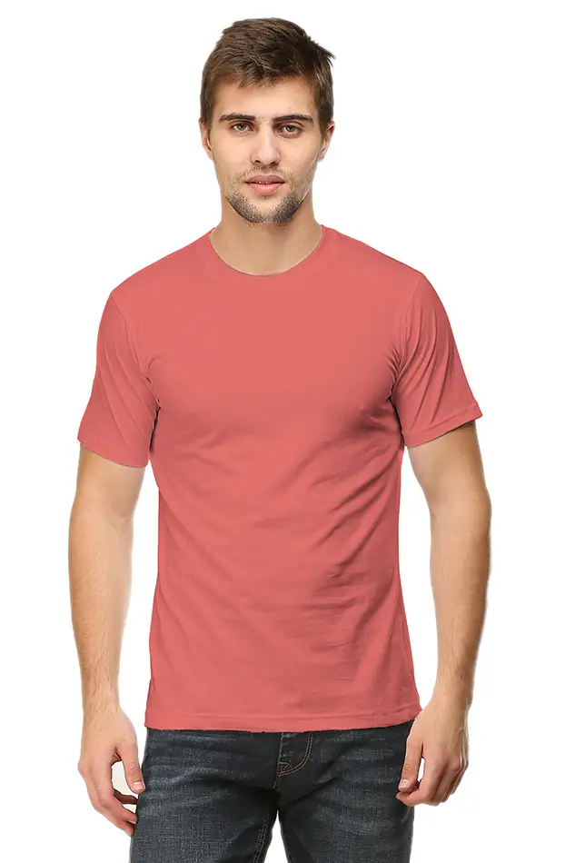 Men Super Combed Cotton T-shirt Coral