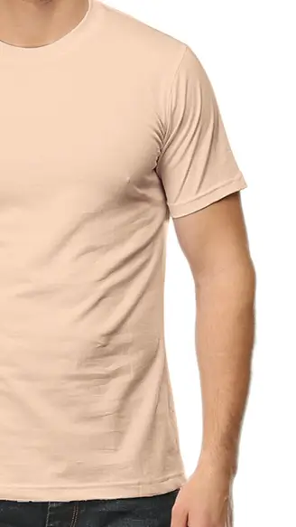 Men Super Combed Cotton T-shirt Peach - Image 2