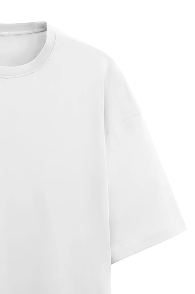 Hard Burn Unisex Oversized Terry T-shirt White - Image 3