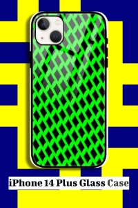 Green Black iPhone 14 Plus Back Cover Mobile Glass Case