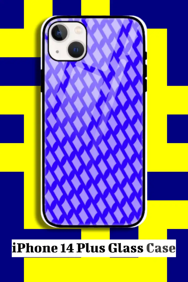 Purple iPhone 14 Plus Back Cover Mobile Glass Case - Image 1