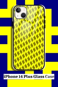 Yellow Mehandi iPhone 14 Plus Back Cover Mobile Glass Case