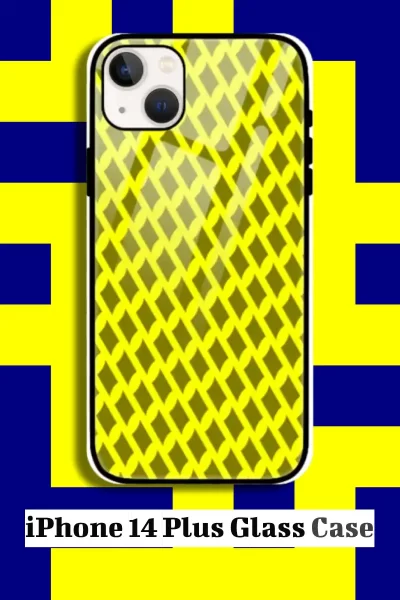 Yellow Mehandi iPhone 14 Plus Back Cover Mobile Glass Case