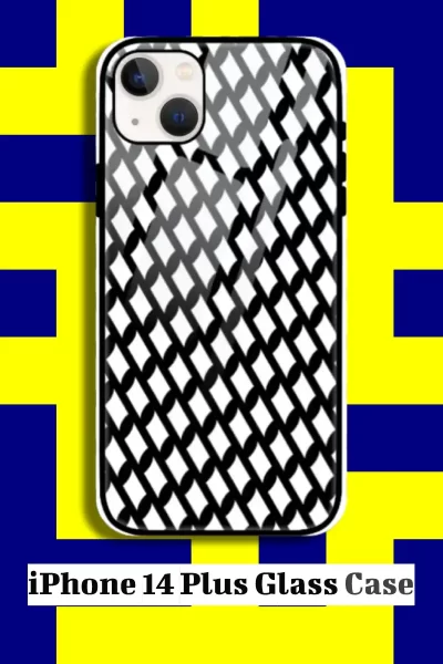 Black White iPhone 14 Plus Back Cover Mobile Glass Case