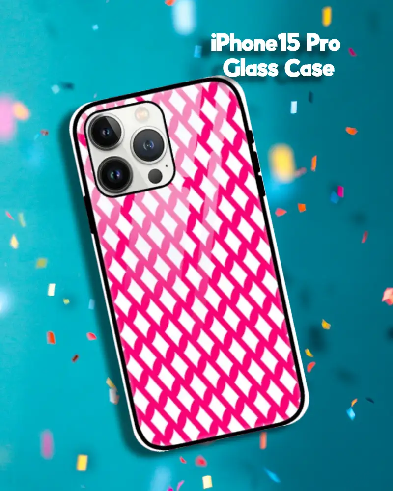 Raspberry iPhone 15 Pro Mobile Back Cover Glass Case - Image 1