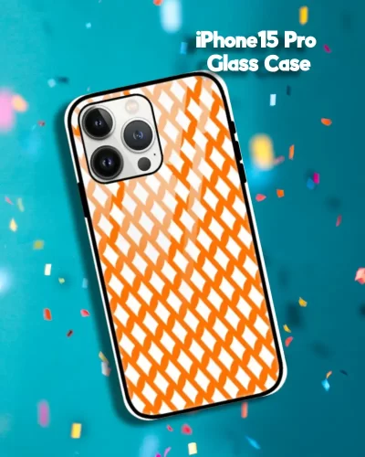 Saffron iPhone 15 Pro Mobile Back Cover Glass Case