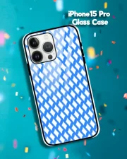 Blue iPhone 15 Pro Mobile Back Cover Glass Case