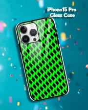 Green Black iPhone 15 Pro Mobile Back Cover Glass Case