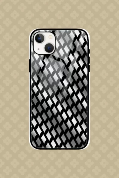 Silver Color iPhone 13 Back Cover Mobile Glass Case