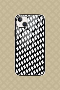 Black White iPhone 13 Back Cover Mobile Glass Case