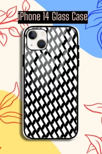 Black White iPhone 14 Mobile Glass Case