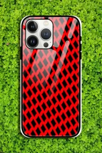 Red Black iPhone 13 Pro Mobile Glass Case