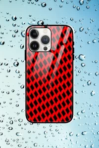Red Black iPhone 13 Pro Max Mobile Glass Case