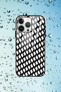 Black White iPhone 13 Pro Max Mobile Glass Case