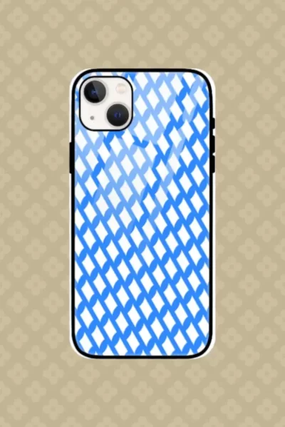 Blue iPhone 13 Back Cover Mobile Glass Case