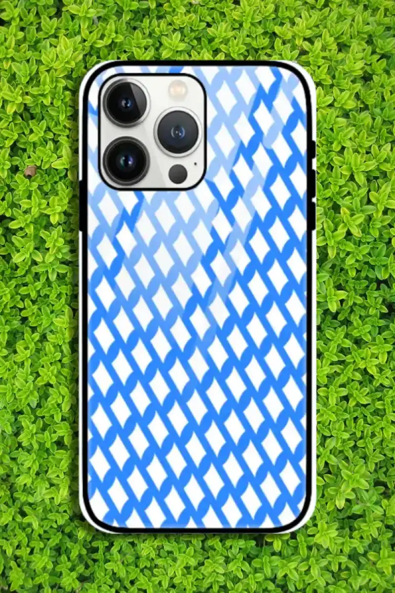 Blue iPhone 13 Pro Mobile Glass Case - Image 1