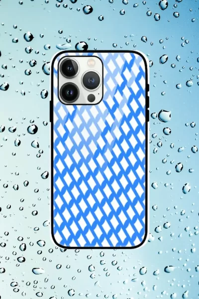 Blue iPhone 13 Pro Max Mobile Glass Case