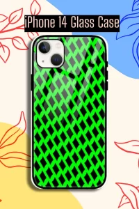 Green Black iPhone 14 Mobile Glass Case