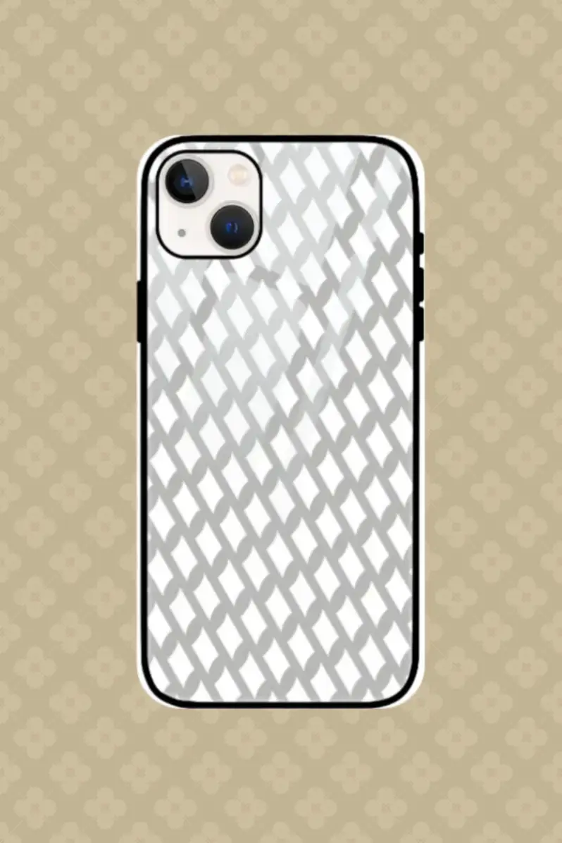 Grey iPhone 13 Back Cover Mobile Glass Case - Image 1