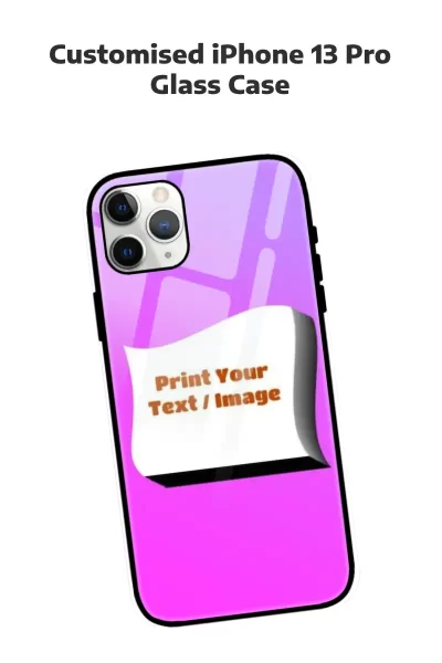 Customised iphone 13 pro Mobile Back Cover Glass Case