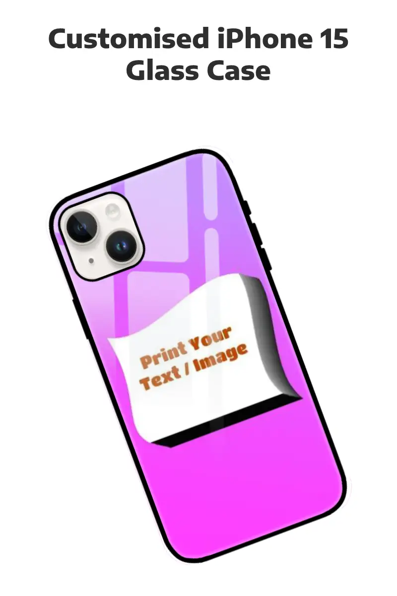 Customised iphone 15 Mobile Back Cover Glass Case - Image 1
