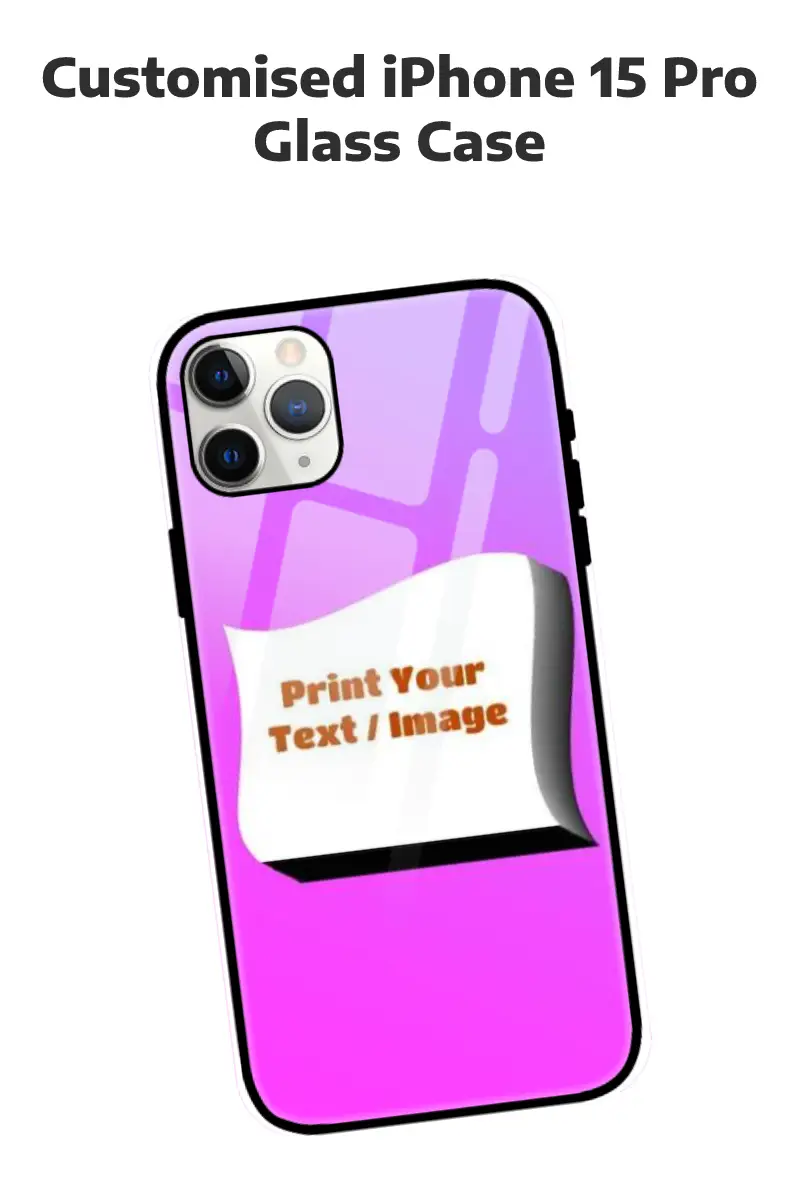 Customised iphone 15 Pro Mobile Back Cover Glass Case - Image 1