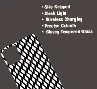 Black White iPhone 13 Back Cover Mobile Glass Case - Image 3